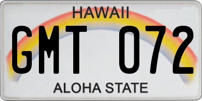 HI license plate GMT072