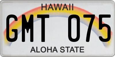 HI license plate GMT075