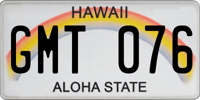 HI license plate GMT076