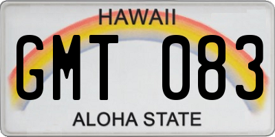 HI license plate GMT083