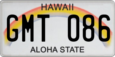 HI license plate GMT086