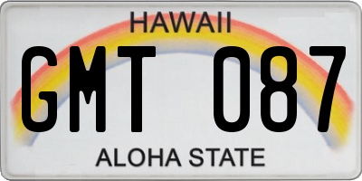 HI license plate GMT087