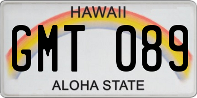 HI license plate GMT089