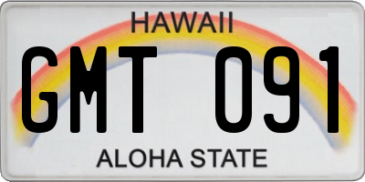 HI license plate GMT091