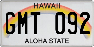 HI license plate GMT092