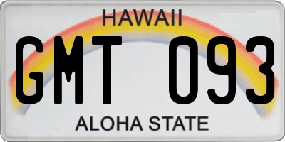 HI license plate GMT093