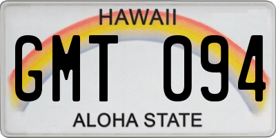 HI license plate GMT094