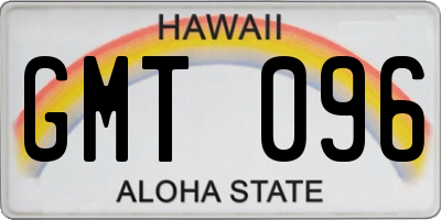 HI license plate GMT096