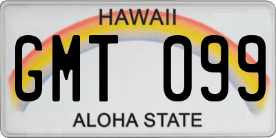 HI license plate GMT099