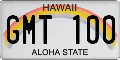 HI license plate GMT100