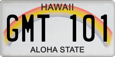 HI license plate GMT101