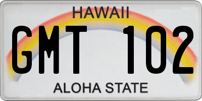 HI license plate GMT102