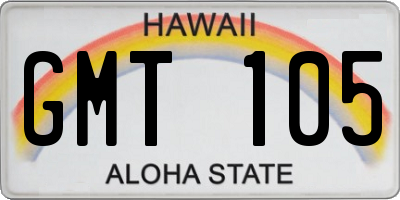 HI license plate GMT105