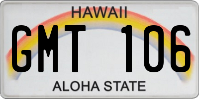 HI license plate GMT106