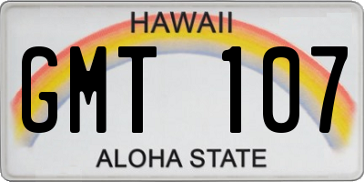 HI license plate GMT107