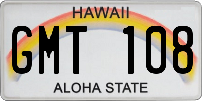 HI license plate GMT108