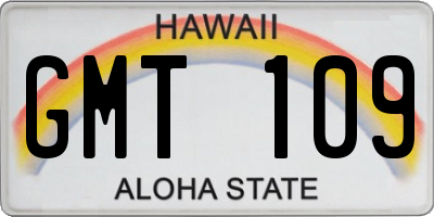 HI license plate GMT109