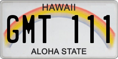 HI license plate GMT111