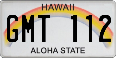 HI license plate GMT112