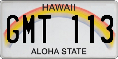 HI license plate GMT113