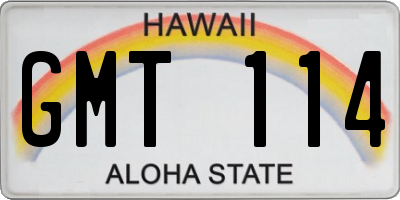 HI license plate GMT114