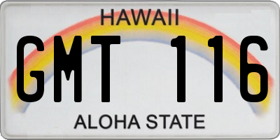 HI license plate GMT116