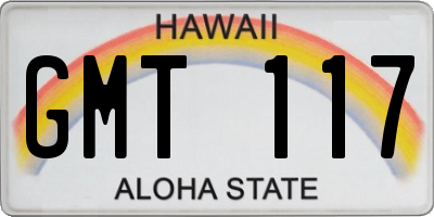HI license plate GMT117