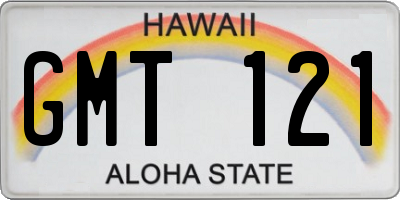 HI license plate GMT121