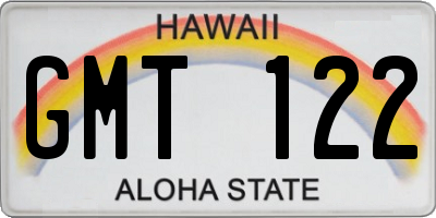 HI license plate GMT122