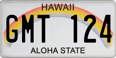 HI license plate GMT124