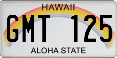 HI license plate GMT125