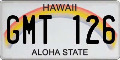HI license plate GMT126
