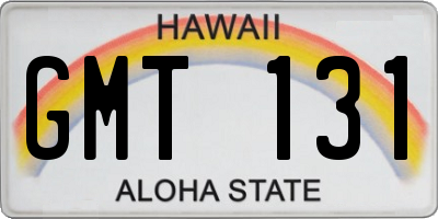 HI license plate GMT131