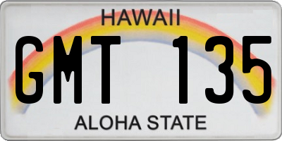 HI license plate GMT135