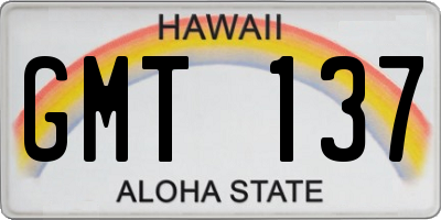 HI license plate GMT137