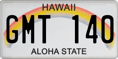 HI license plate GMT140