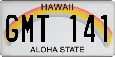 HI license plate GMT141