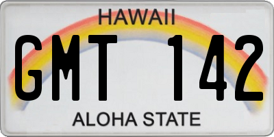 HI license plate GMT142