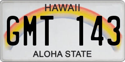 HI license plate GMT143