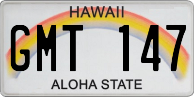 HI license plate GMT147