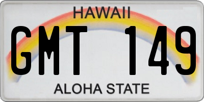 HI license plate GMT149