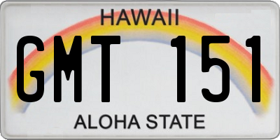 HI license plate GMT151