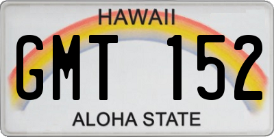 HI license plate GMT152