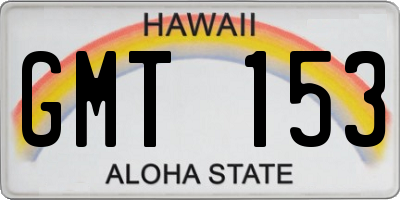 HI license plate GMT153