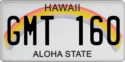 HI license plate GMT160