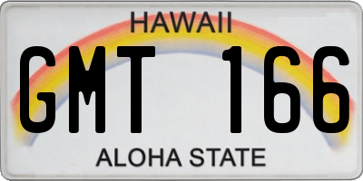 HI license plate GMT166