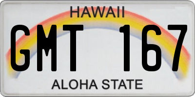 HI license plate GMT167