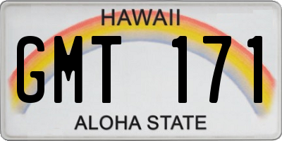 HI license plate GMT171