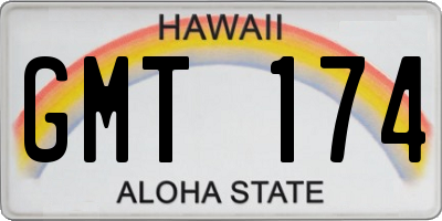 HI license plate GMT174