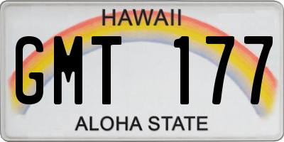 HI license plate GMT177